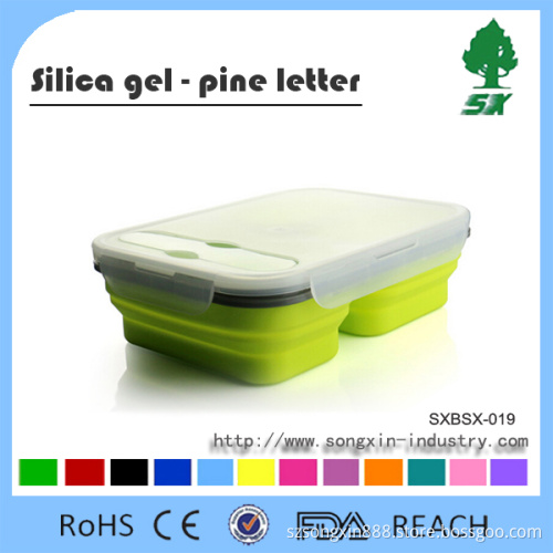 3 Compartment Silicone Disposable Kids Bento Lunch Box